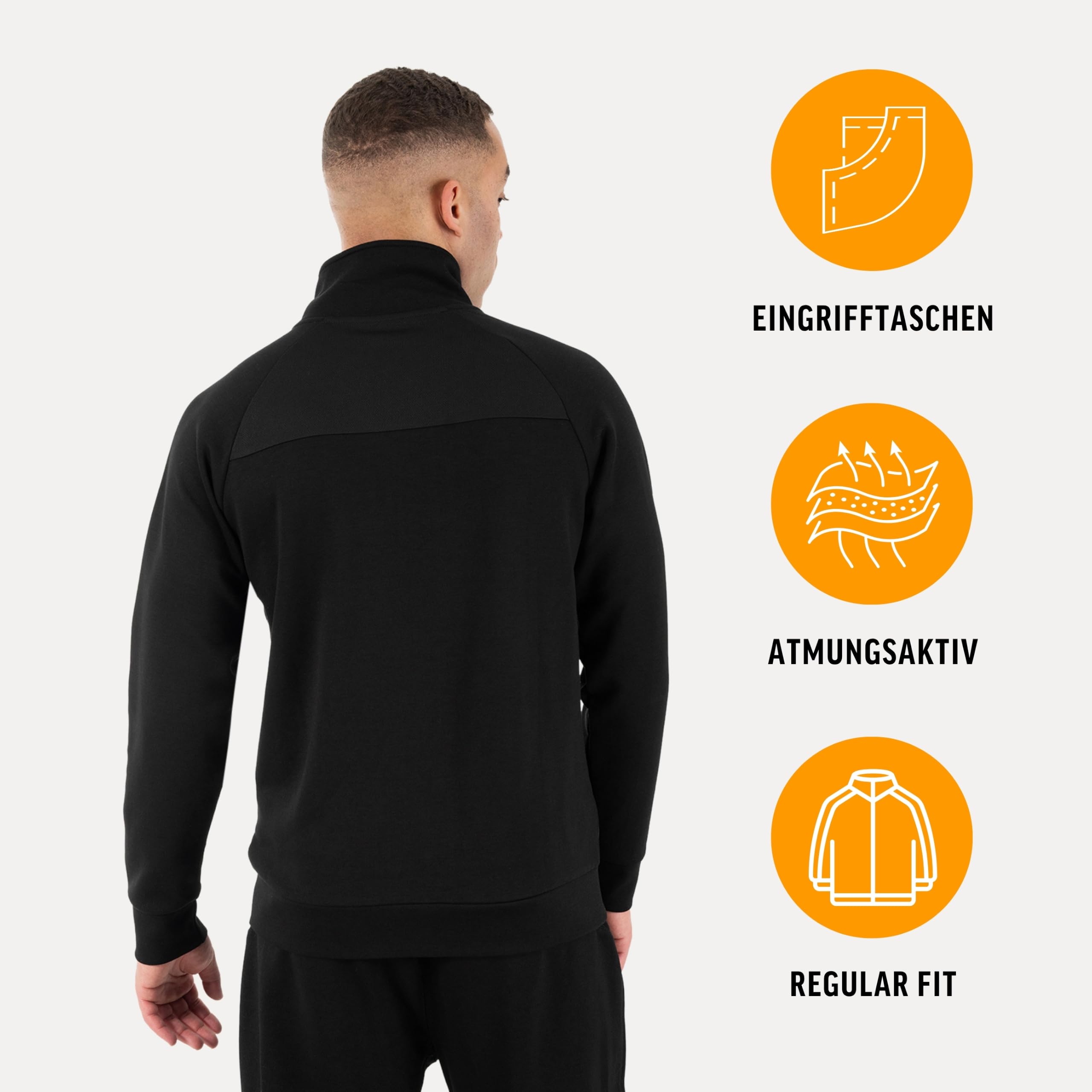 SMILODOX Trainingsjacke Herren Denzo, leichte Sportjacke mit Stehkragen, Reißverschluss und Taschen, elastische Laufjacke, Outdoor Jacke, atmungsaktive Übergangsjacke für Training Gym Alltag