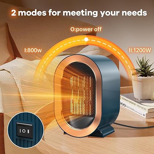 Miniatura 3 de Calentador de espacio, calentadores de espacio para uso en interiores, calentadores portátiles PTC de calentamiento rápido, calentador de cerámica