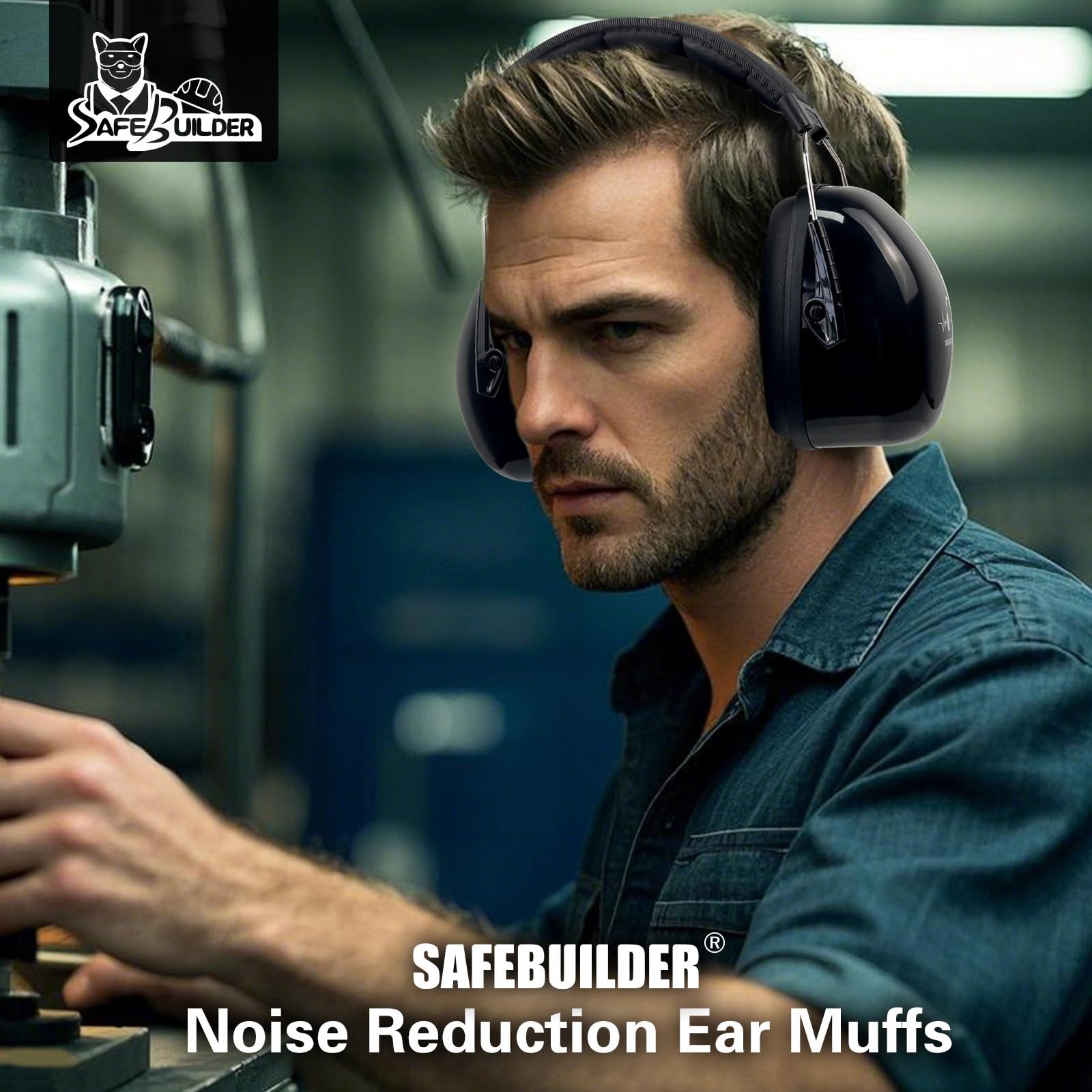 SAFEBUILDER SK-06P Protection auditive, protection auditive, réduction du bruit, NRR, 28 dB, protection auditive réglable pour travaux de pelouse