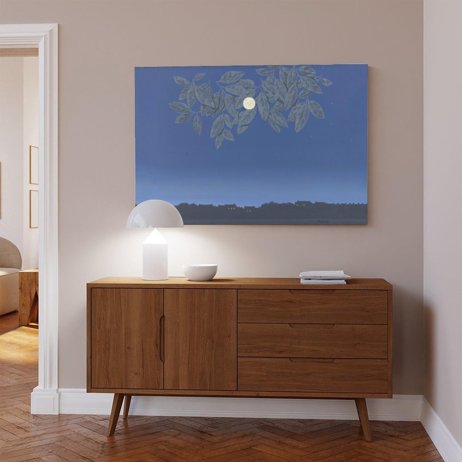 WCYB Het Onbeschreven Blad Nerki Magritte plakat surrealizm wydruki na płótnie Deco obrazy ścienne Unframe 40,6 cm szer. x 61 cm W
