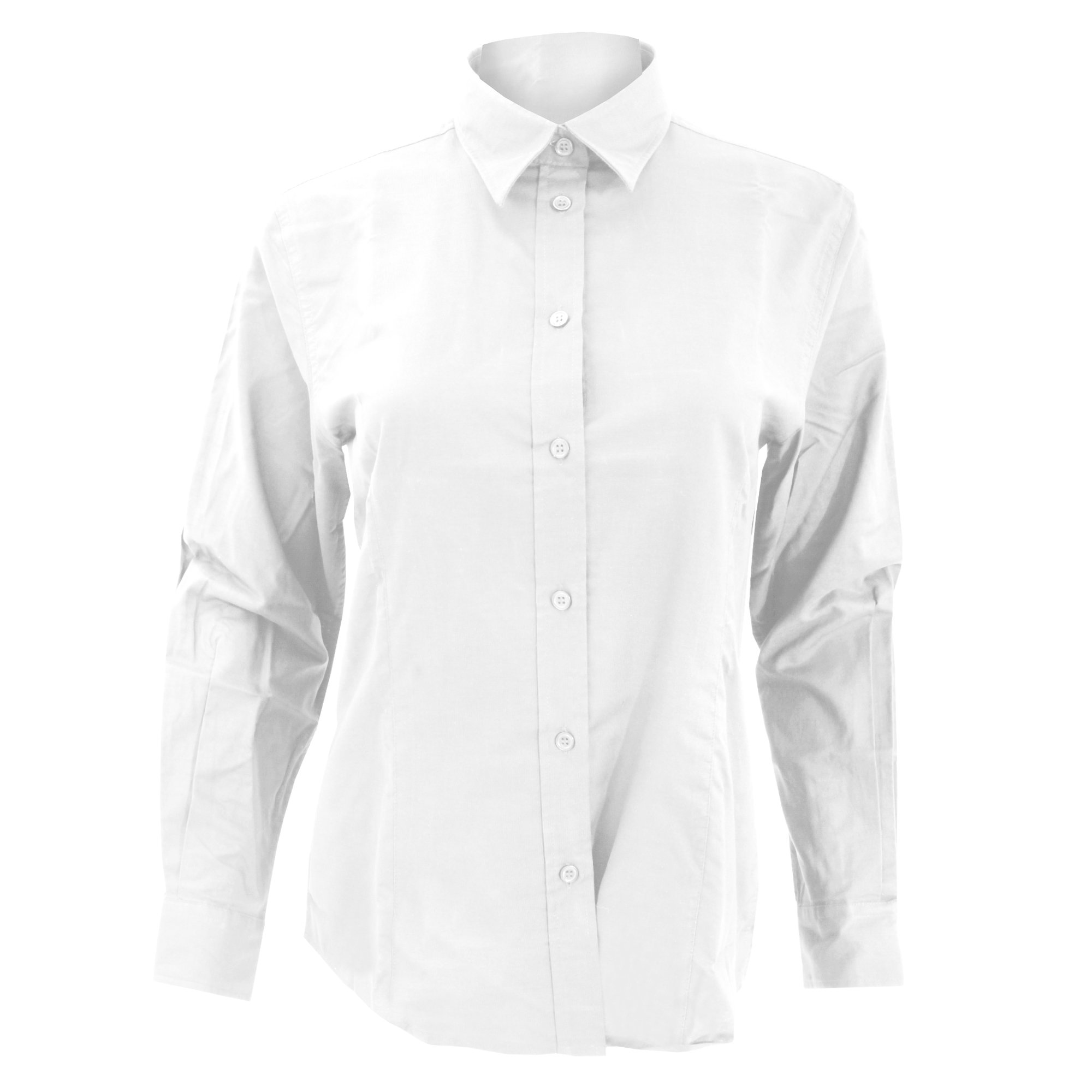 Kustom Kit Women's White Oxford Shirt 16: Classic Collar, Adjustable Cuff, Rounded Hem