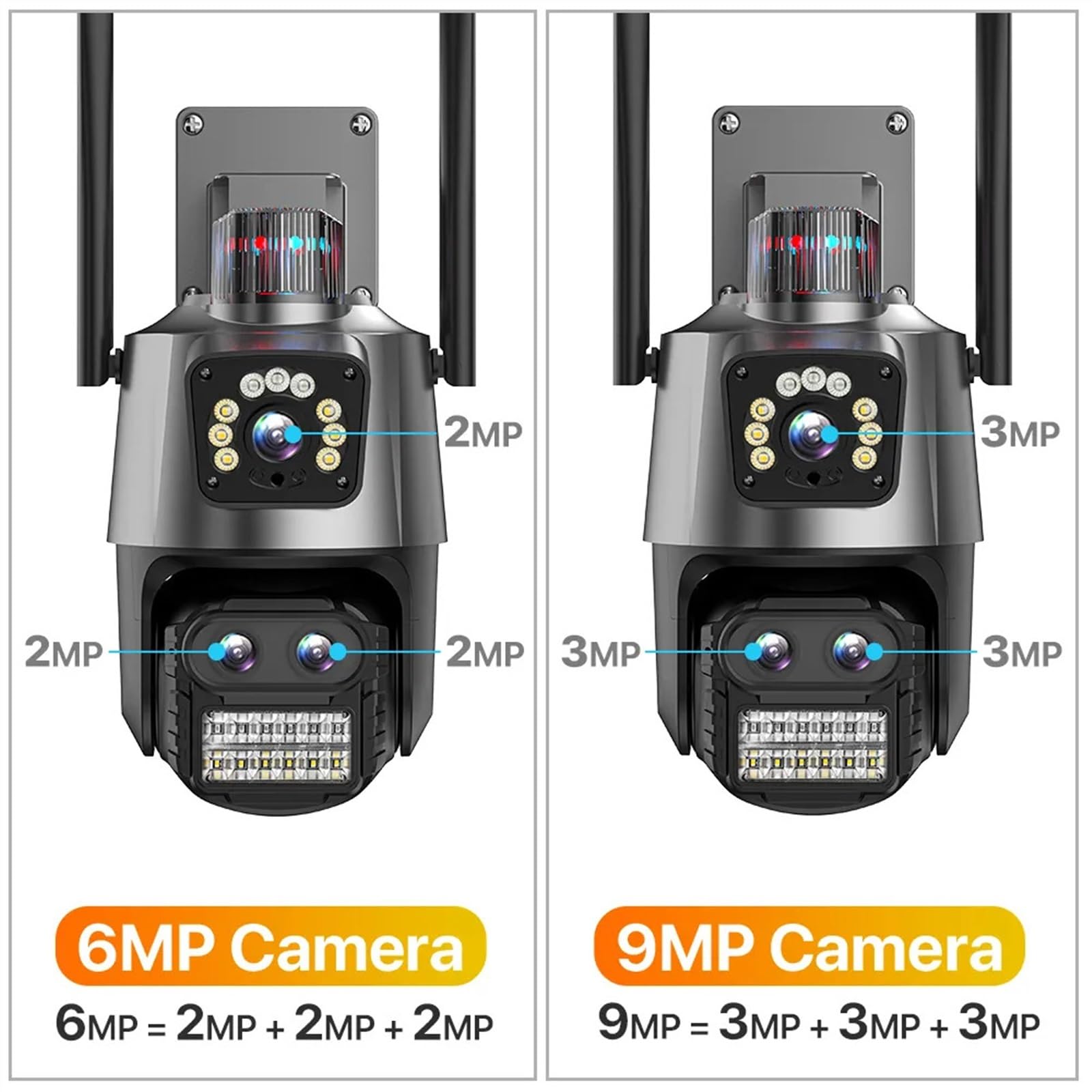 Kamery Monitoringu, Kamera PTZ 9MP 4K 8X zoom hybrydowy 6MP kamera IP na zewnątrz trzy obiektywy podwójny ekran kamera bezpieczeństwa automatyczne śledzenie nadzoru(9MP Camera Add 32G)