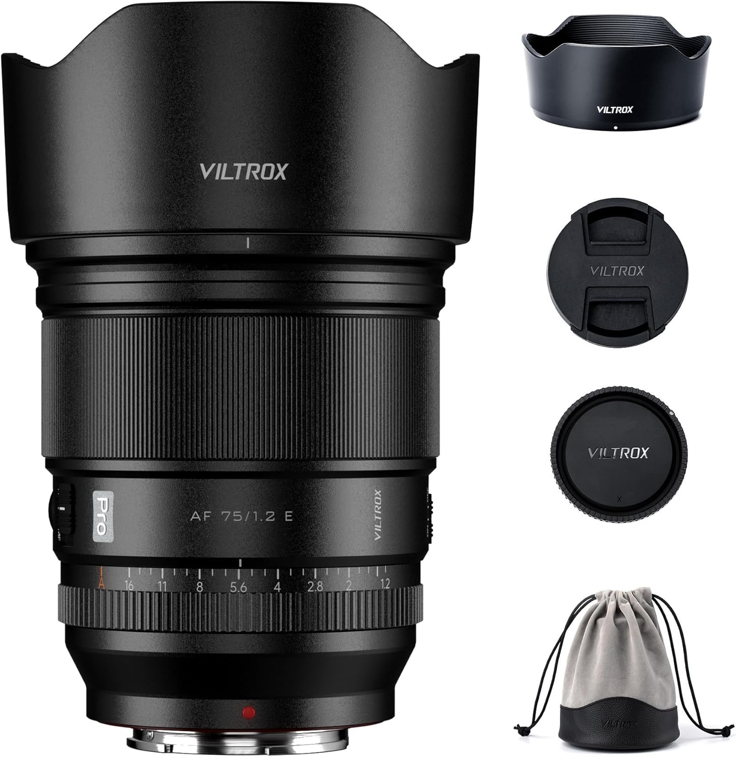 VILTROX 75mm f/1.2 E Lens for Sony E Mount, PRO 75mm f1.2 Auto Focus Prime Lens Compatible for Sony E Mount Mirrorless a7R a7IV a7RIII a7RIV a7RV A1 FX3 ZVE1 A7CII a6000 a6400 a6600 a6700 ZV-E10 FX30