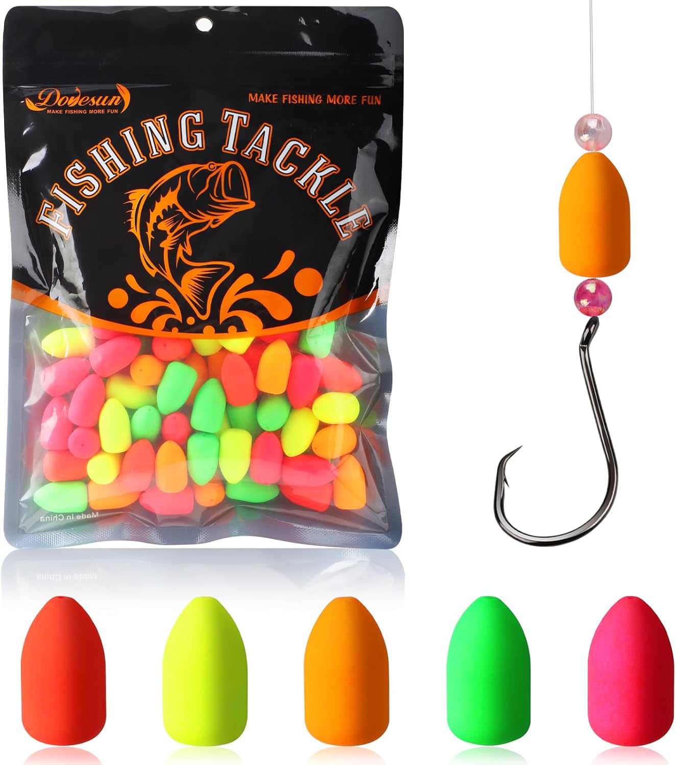 220/104/80/60/54/52/42pcs Pompano Rig Floats for Surf Fishing Foam Bobbers for Fishing Fly Fishing Bobbers Floats Bright Color Kit/Round/Cylindrical/Heart/Bullet/Pill/Spin Shape