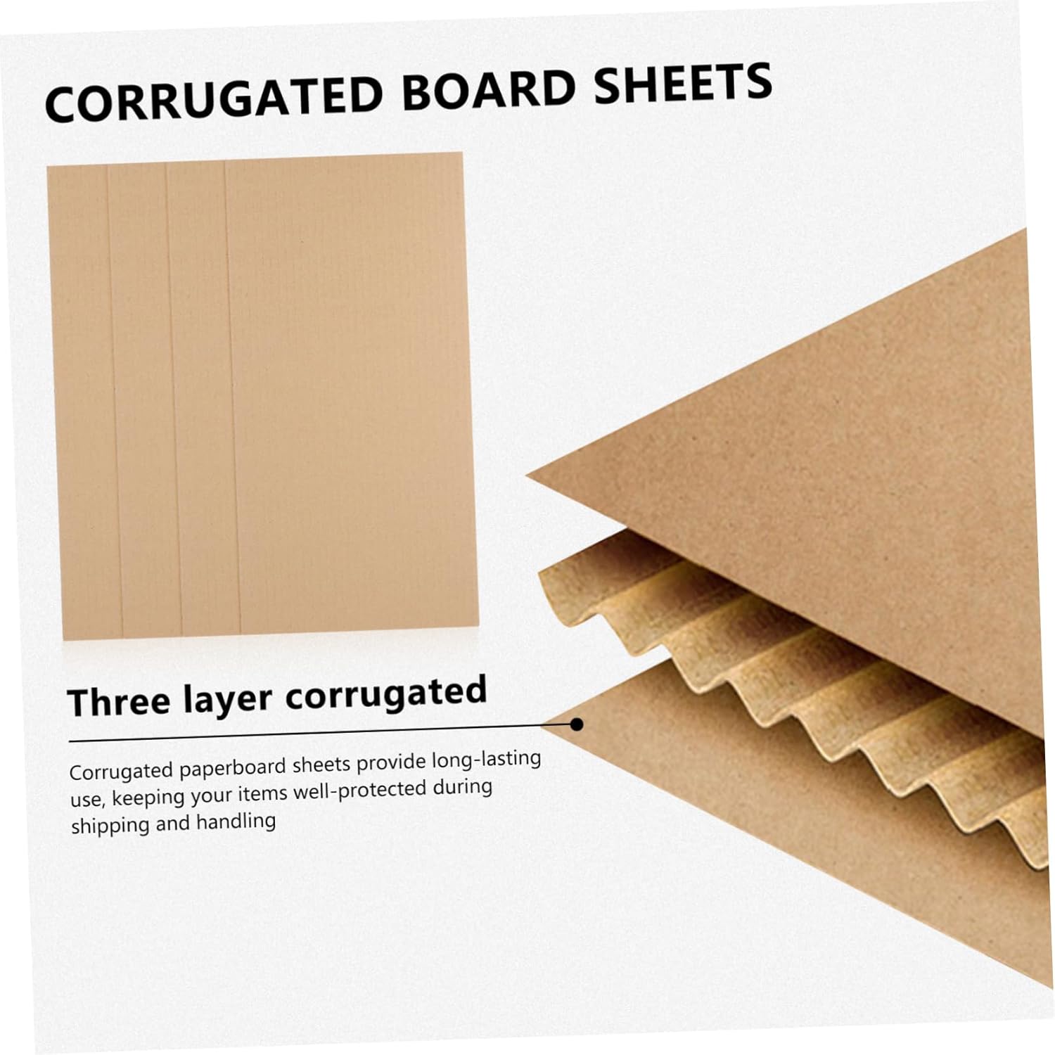 CHILDWEET 50pcs Corrugated Cardboard Sheets Heavy Duty b Fluted Packing Pads for Shipping Crafting and Storage Reusable Versatile Paper Boards