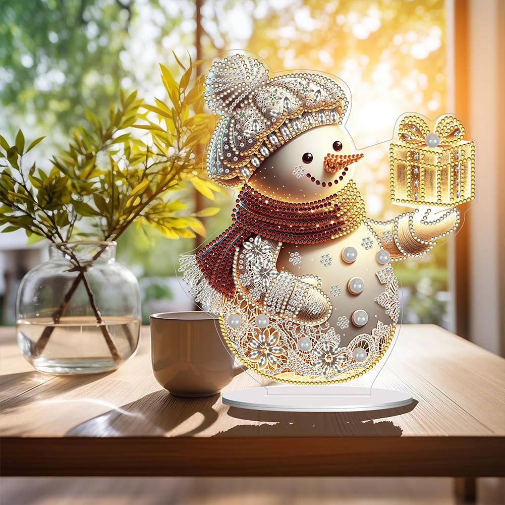 YRTMHU DIY Kit Broderie Diamond Painting Adultes Bonhomme De Neige De Noël 5D Strass Point De Croix Diamant Peinture Kits Pour La Décoration à La Maison Salon Chambre Bureau 45x60cm