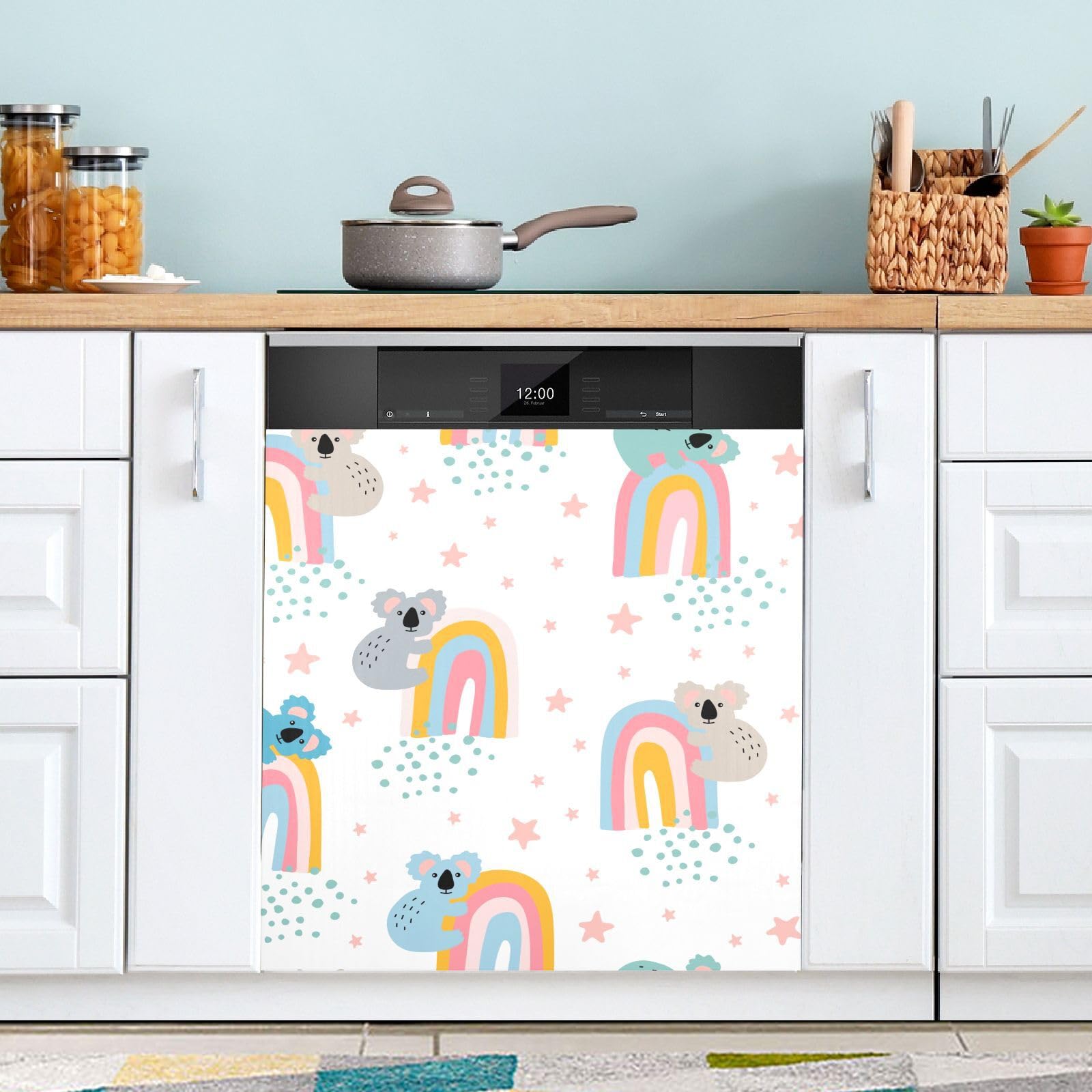 BolazWashing Machine Magnet Cover-Star and Korala， Easy Update Large Magnectic Sticker Refrigerator Magnets Decor Wash Machine Magnet Decals23 x26