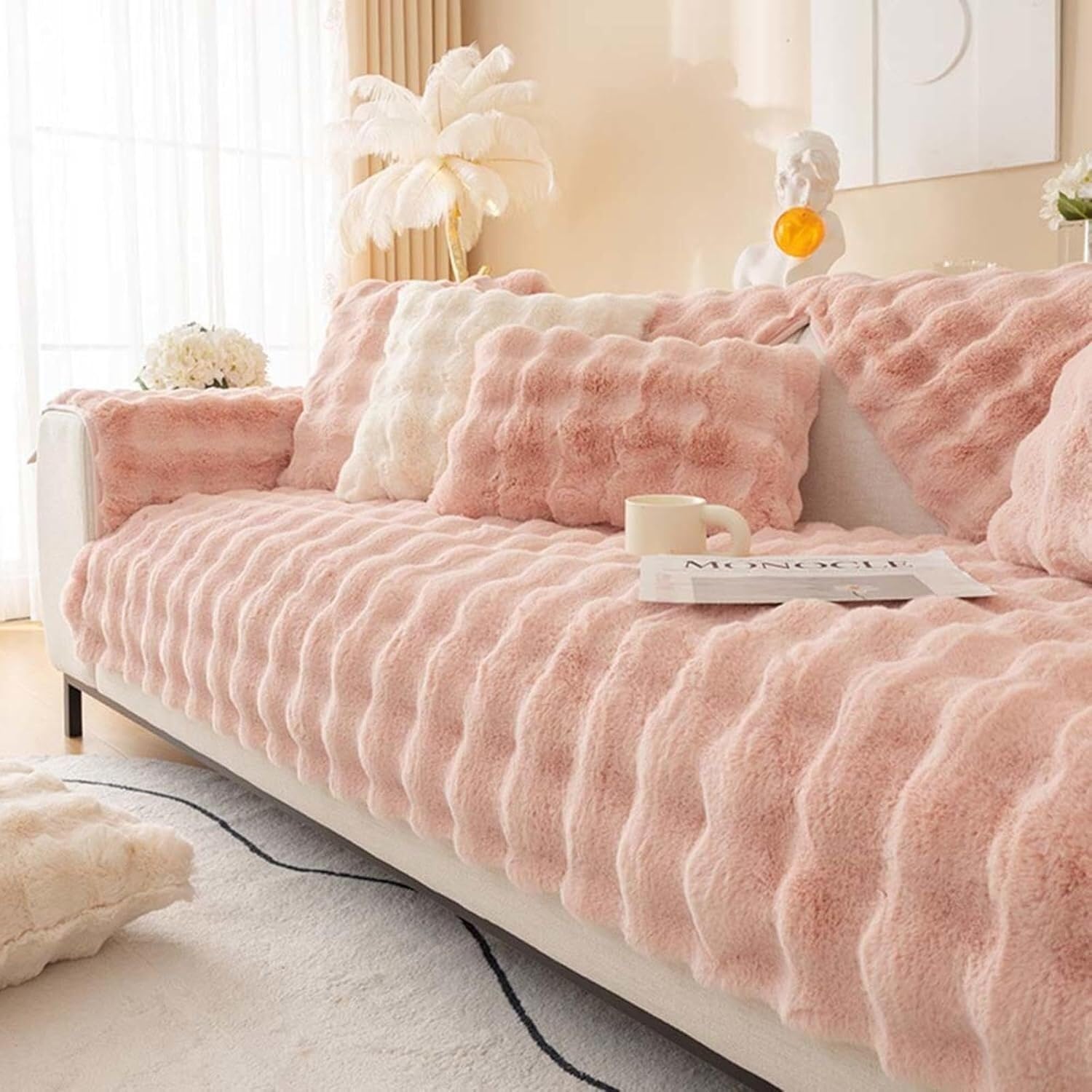 JvFbjLF Velvet Sofa Cover 90x90cm Cushion Easy To Clean