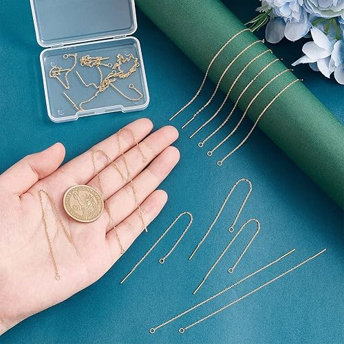 Miniatura 4 de UNICRAFTALE 20 pendientes de acero inoxidable dorado de 4.291 in de largo con bucles para la fabricación de joyas