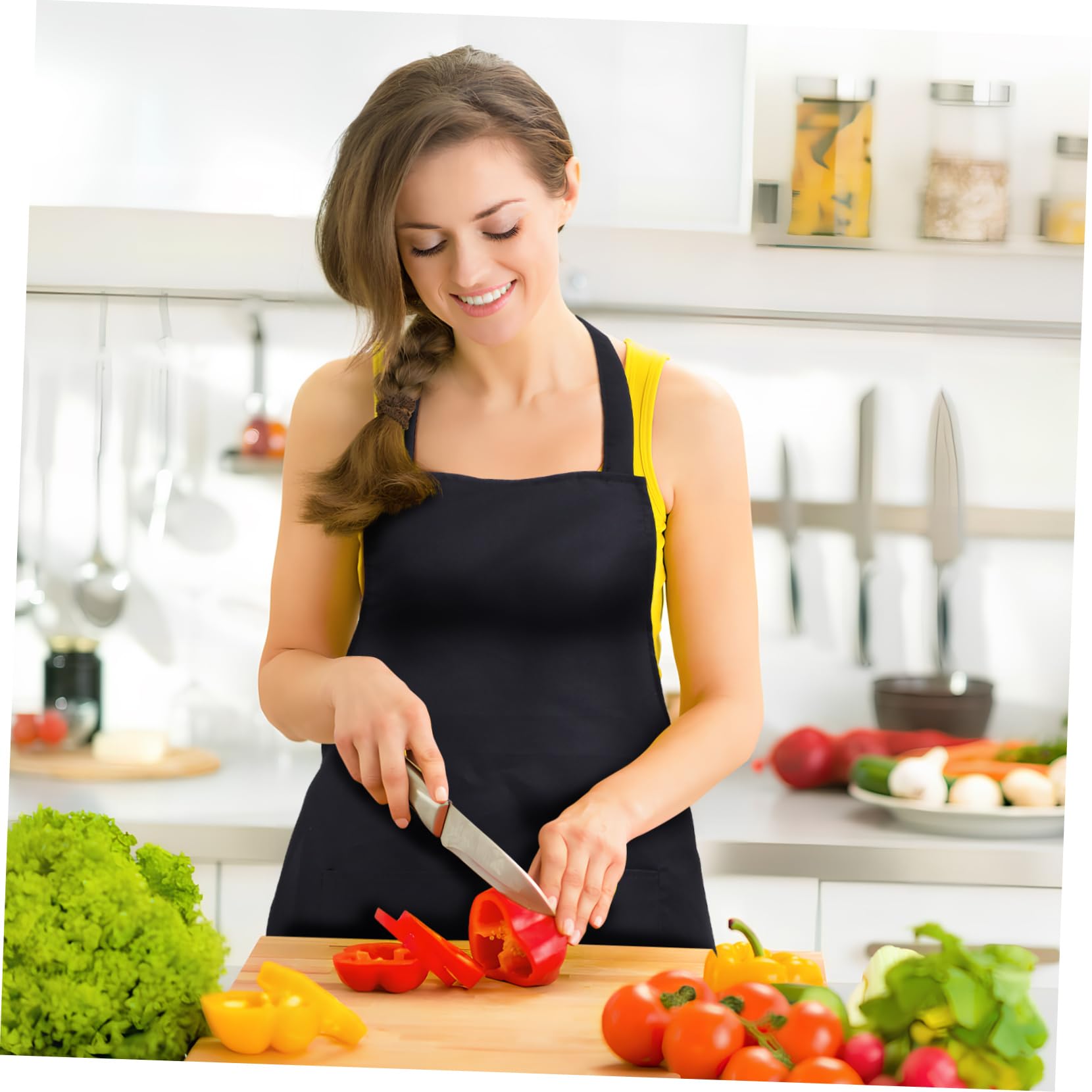 12 Piezas Unidades Delantales Unisex con Delantales Colgantes para Cocina y Salón Cómodos y Ligeros para Protección Múltiples Usos