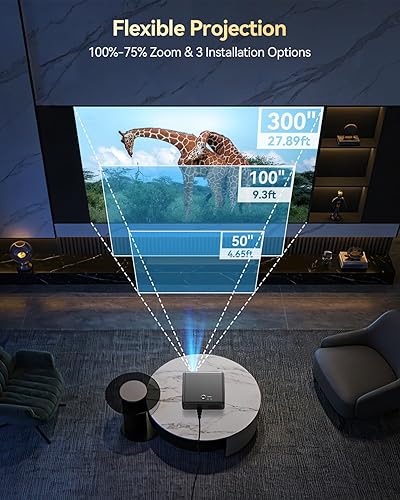 Miniatura 7 de Proyector de cine con WiFi y Bluetooth, 800 ANSI nativo 1080P 4K proyector de soporte para iPhone, proyector de cine en casa para