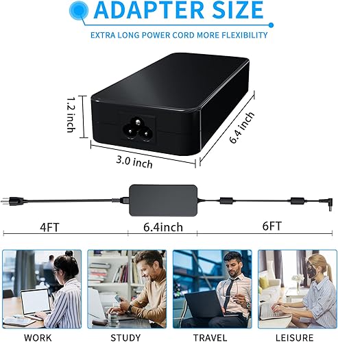 Miniatura 6 de VHBW Repuesto para cargador Asus TUF Rog, cargador de 230 W compatible con Zephyrus GX701GX GX701GW GX501V GL504G GU501G GU501GM GU502GU GU502LW