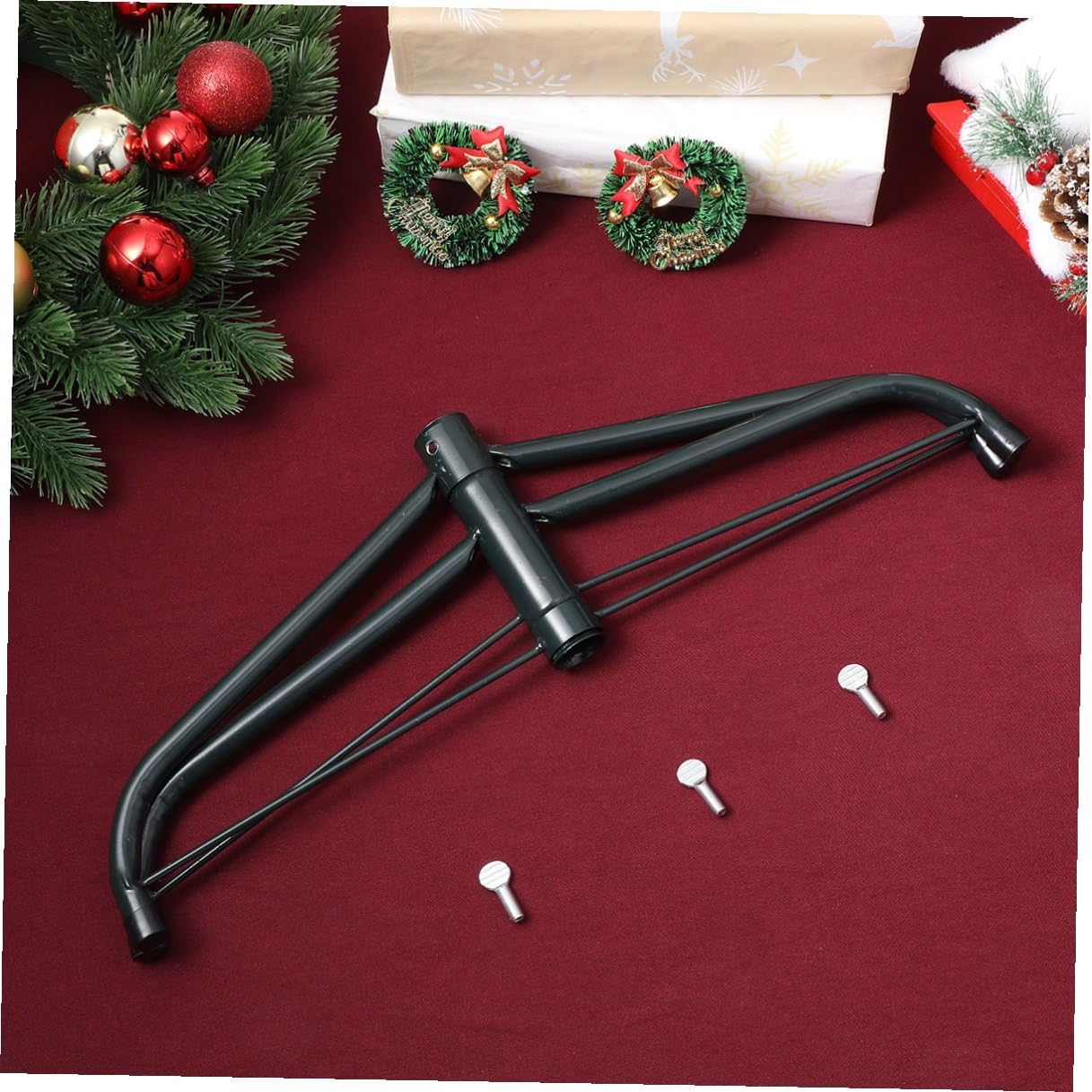 Hemobllo Christmas Tree Stand Metal Painted Bracket 40cm with 1.9cm Tube Diameter Tree Base Stand for Seasonal Décor Supplies