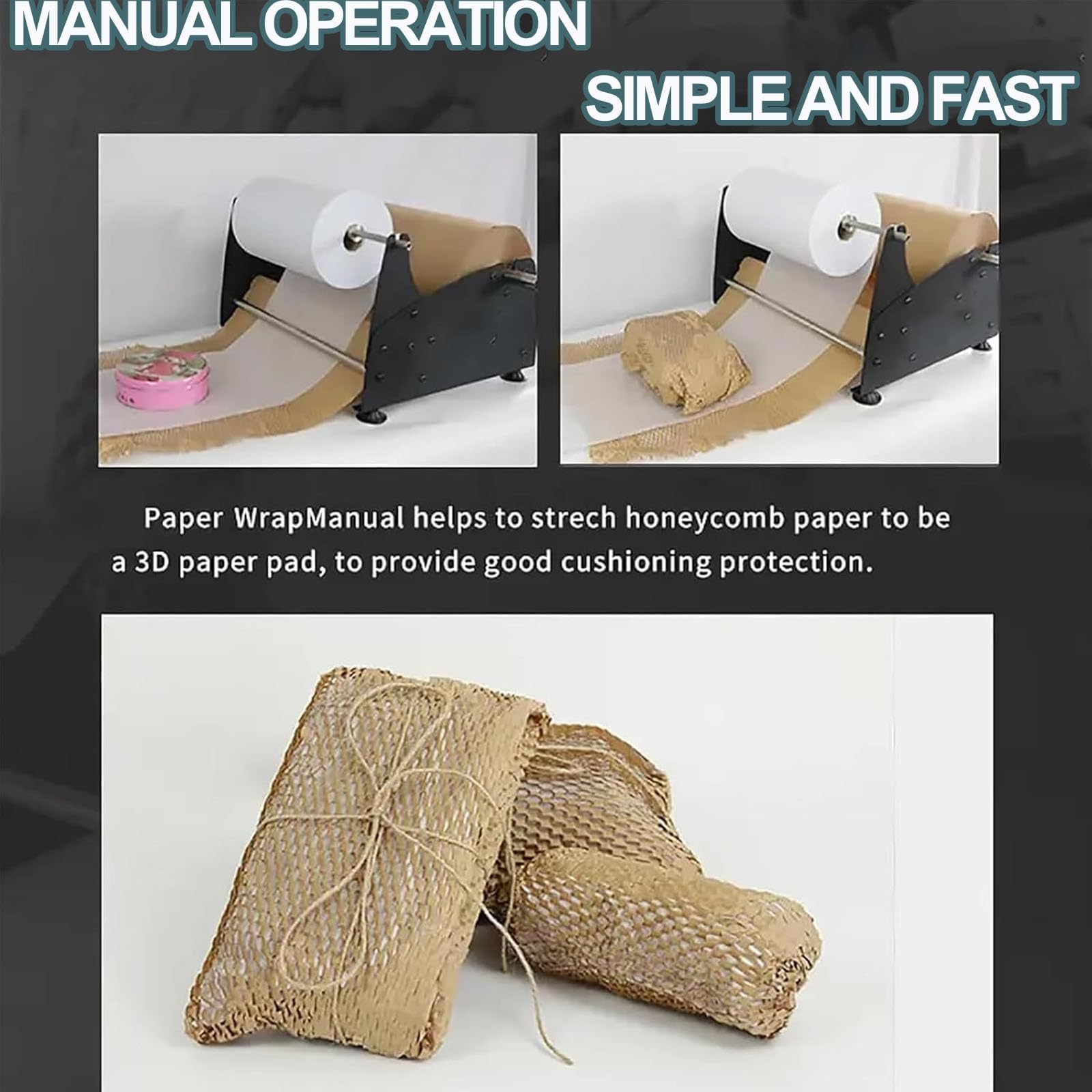 Manuelle Verpackungspapierverpackung mit Anti-Rutsch-Matten und verstellbarer Dichte, schützendes Dämpfungswerkzeug für den Umzug von Versandverpackungen