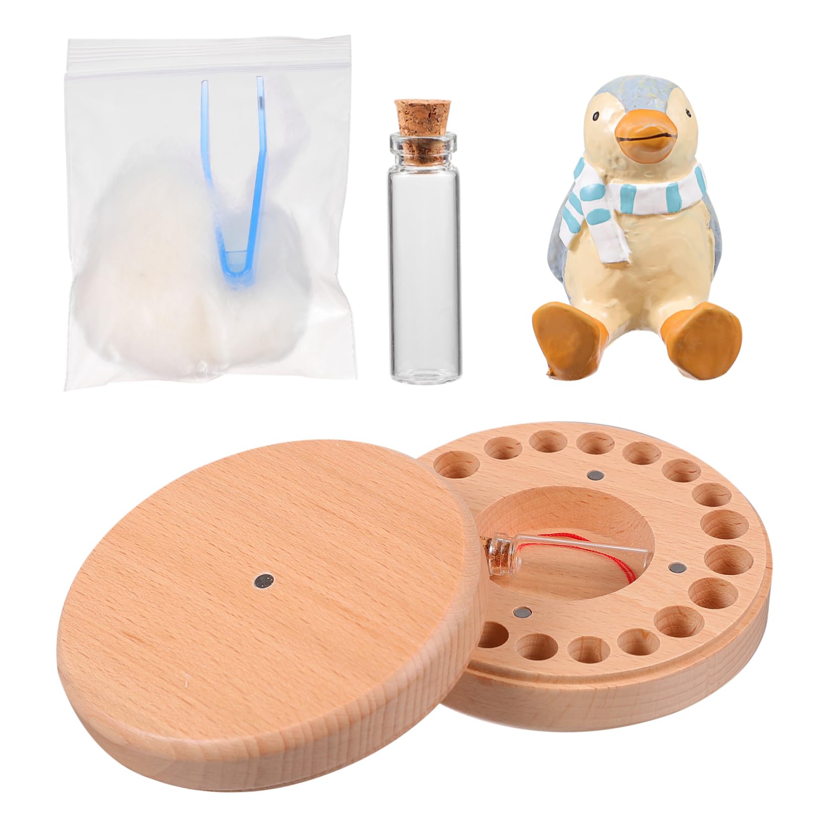 BESTonZON 1 Juego Caja conmemorativa de deciduos soporte para deciduos cajas de recuerdos porta de bebe titular de los material de haya