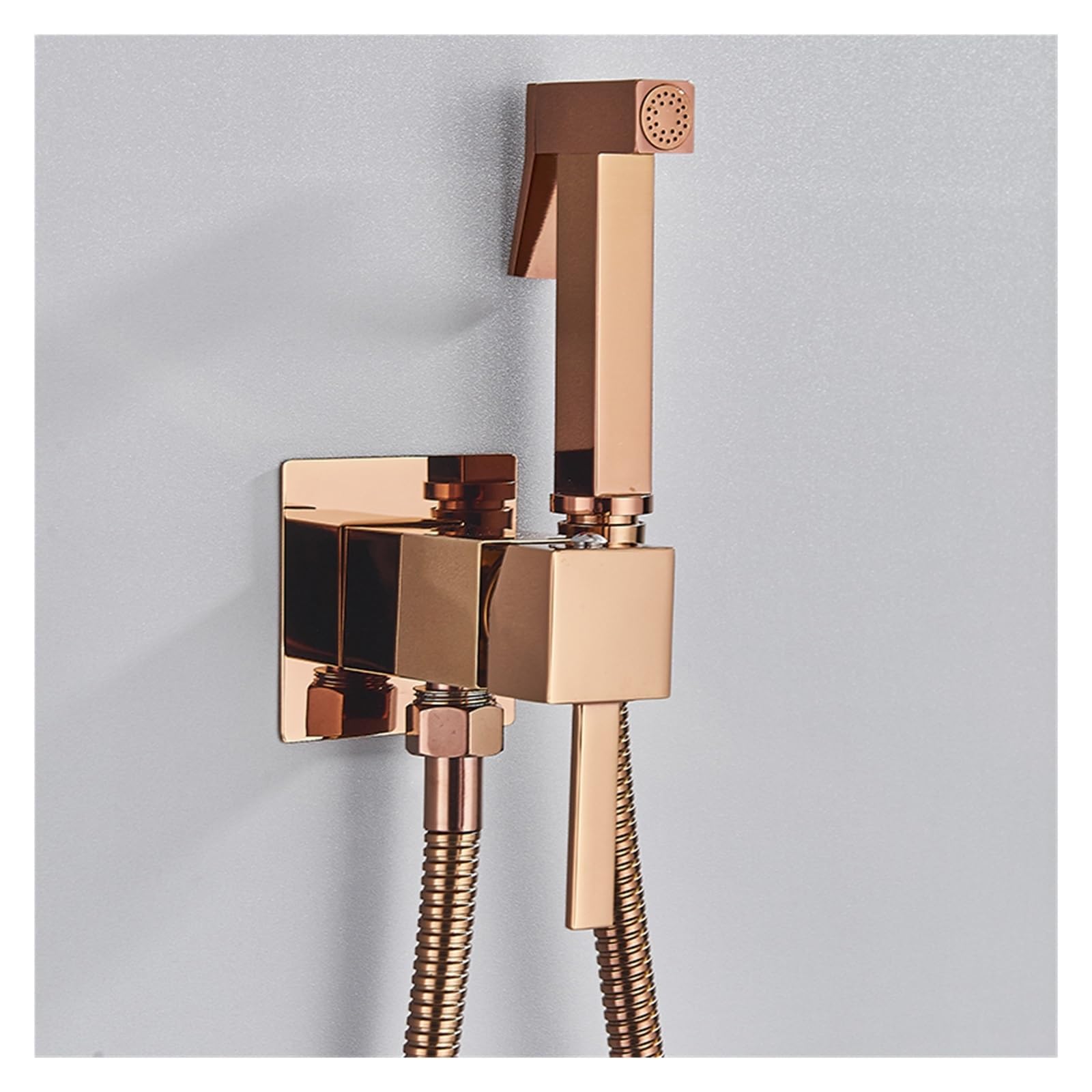 Mélangeur douche en laiton rose gold B au design carré élégant