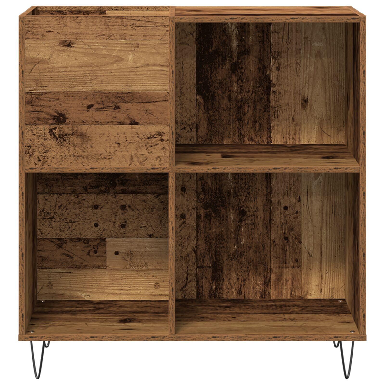Brokky 862912 Mobile per media Rovere Artigianale 84.5x38x90 cm Legno ingegnerizzato Giradischi Vinili Stand Tavolino con Archiviazione Record in Vinile,Espositore per Dischi,Gabinetto del Supporto da
