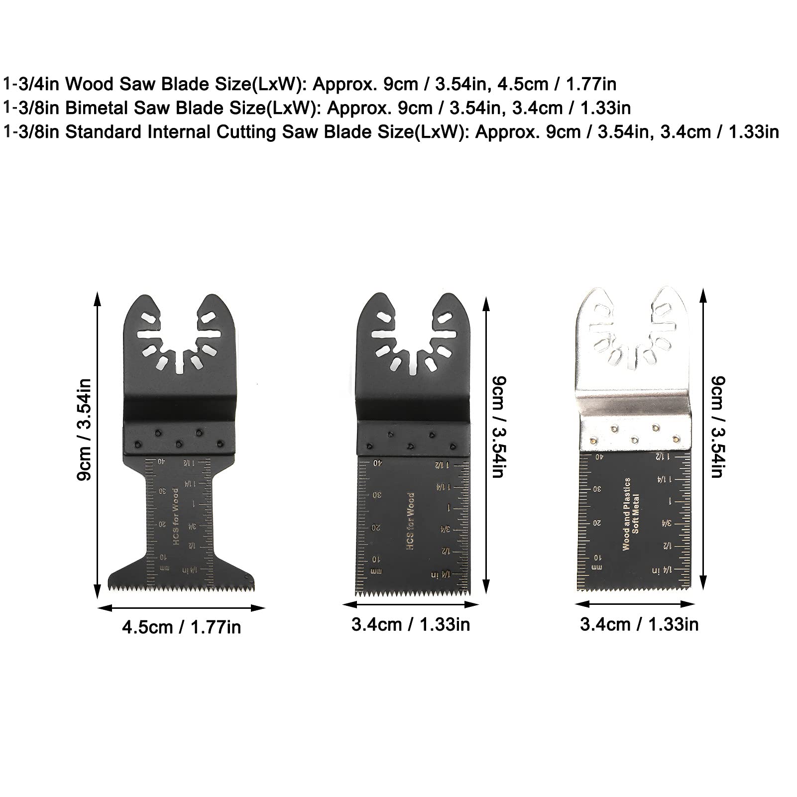 Lame Utensili Oscillanti, Kit 50 Pezzi Accessori Multifunzione per Legno, Plastica e Metallo compatibile con Skil Ferm Wen