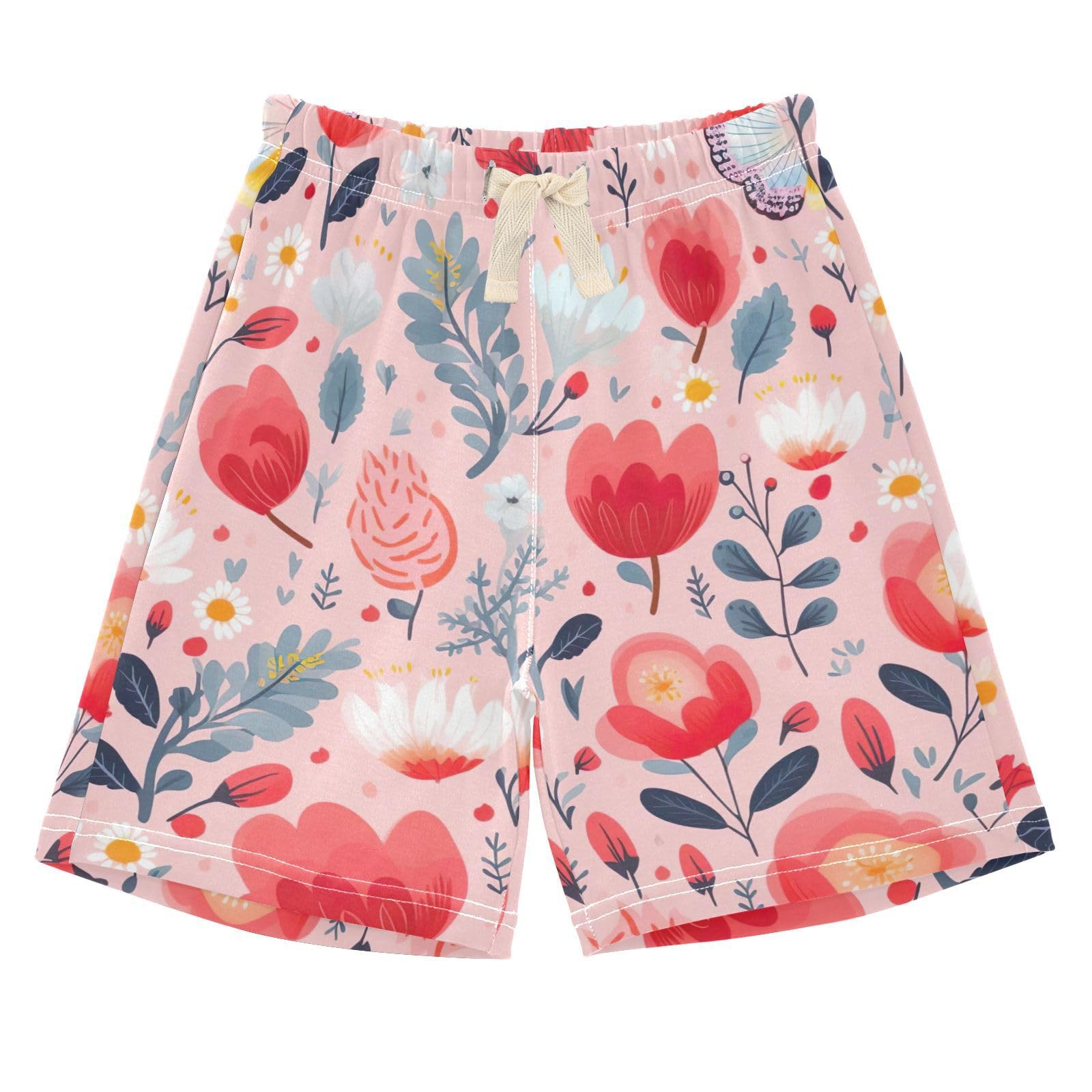 innewgogo Butterfly Colorful Flowers Toddler Baby Boy Girl Cotton Pull-On Shorts Elastic Waist Casual Athletic Shorts Kids Pants 2T Multi