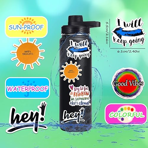Miniatura 2 de 200 calcomanías inspiradoras motivadoras positivas para adultos, adolescentes, niños, vinilo de afirmación para botella de agua, diario, hidroflask,