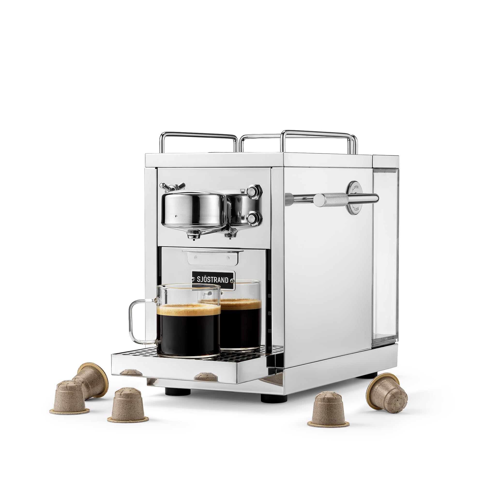 Die Original 2 Kaffeemaschine, Nespresso® kompatible Kapselmaschine, Espressomaschine aus Edelstahl, skandinavisches Design, langlebige, reparierbare Kaffeemaschine