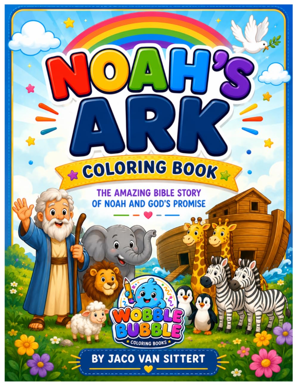 Noah's Ark Coloring Book: Fun and Simple Bible Story for Kids to Color