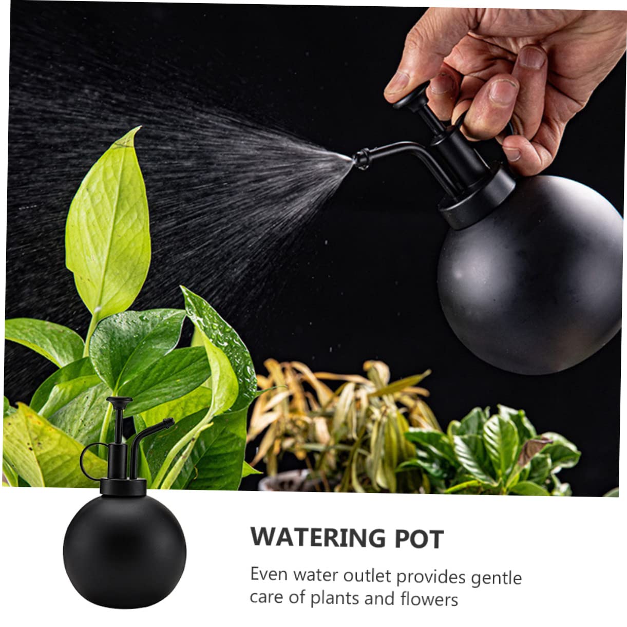 500ml Edelstahl Sprühflasche für Blumen und Pflanzen Schwarz