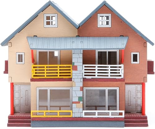 Miniatura 3 de [YOUNGMODELER] Kits de modelo de montaje de madera de escritorio (casa dúplex)