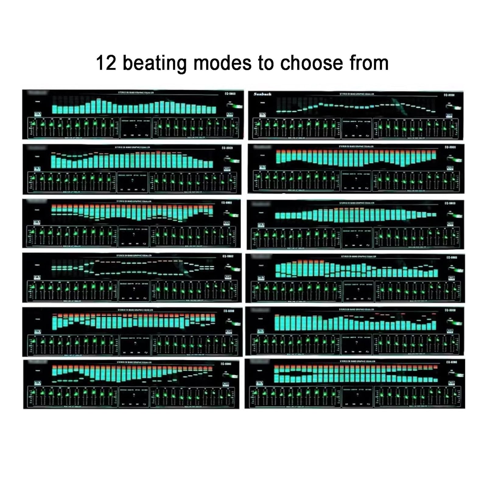 Égaliseur graphique stéréo 31 bandes, égaliseur audio numérique avec analyseur de spectre LED, 12 modes de rythme, réduction automatique du bruit pour studio d'enregistrement