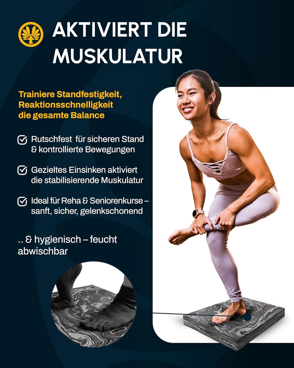 Oliver Balance Pad PRO 48x37x6 cm Balancekissen für Pilates Reha