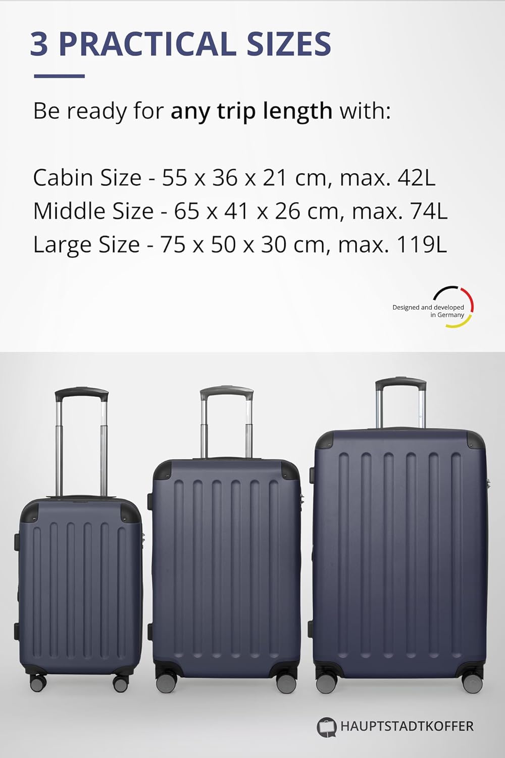 HAUPTSTADTKOFFER Spree Luggage Suitcase Hardside Spinner Trolley Expandable 28¡° TSA Darkblue