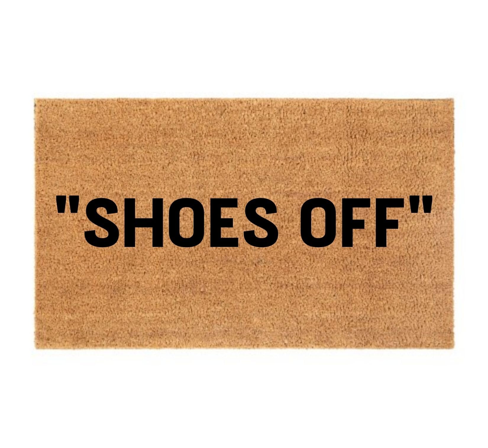 Custom Sign Express ''Shoes Off'' Decorative Entry Doormat - Aesthetic Welcome Doormat Gift Ideas Eco-Friendly Fashionable House Stylish Doormats