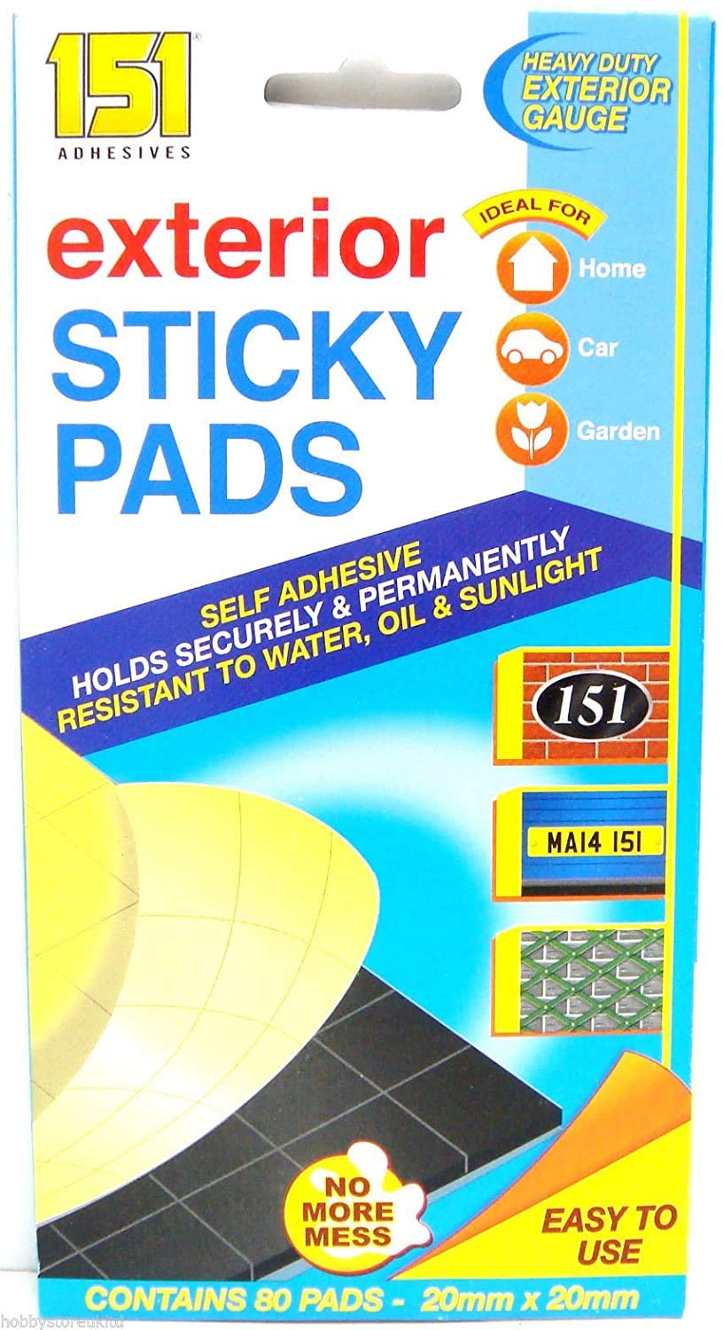 2 x Sticky Fixers Permanent Foam Pads Double Sided Self Adhesive Sticky Foam Pads 80 Exterior