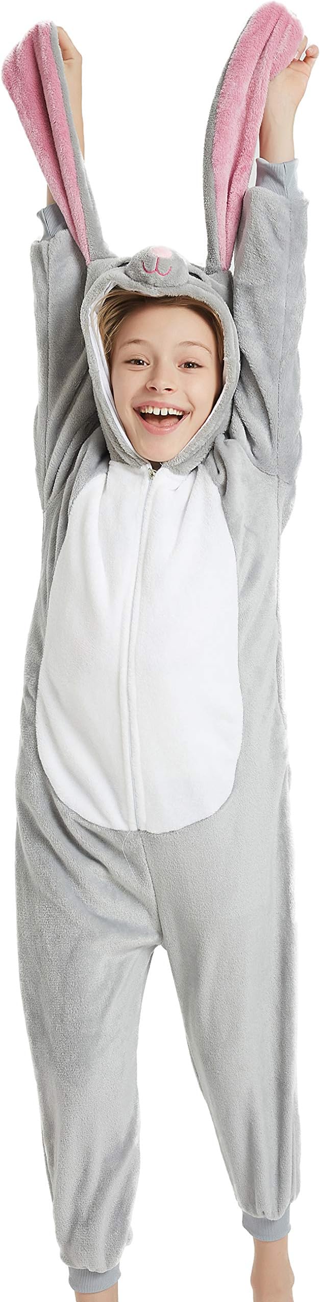 Easter Bunny Onesie Kids Rabbit Animal Unisex Girls Onepiece Pajamas Halloween Cosplay Party Costume