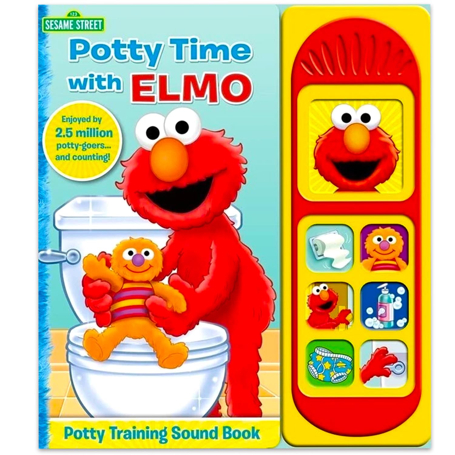 Sesame Street Plüschfigur und Soundbuch - Bundle mit Elmo Plüschtier und interaktiver Töpfchenzeit mit Elmo Activity Book Plus Stickern, mehr für Kinder