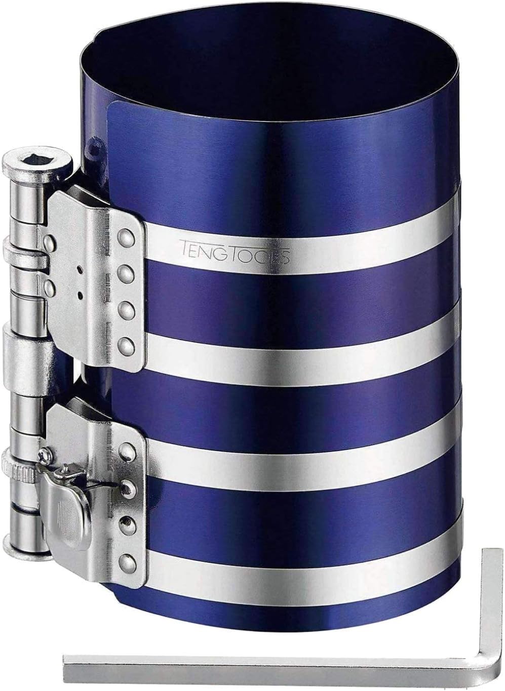 Teng Tools Automotive Piston Ring Compressor Engine Tool with Adjustable Safety Screws - AT020 Silver