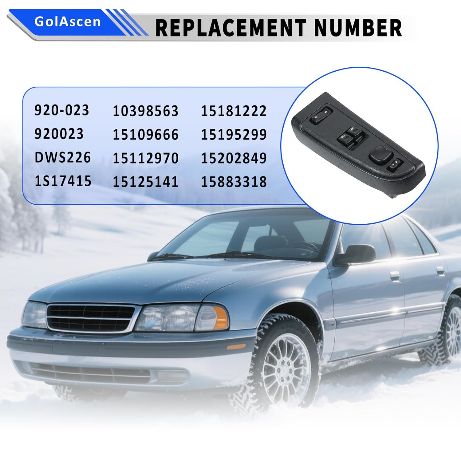 15883318 Front Driver Side Door Lock Switch Master Power Window Switch & Black Bezel Assembly Fit for Chevy Silverado Avalanche Suburban Tahoe 2003-2006,GMC Sierra Yukon & Cadillac Escalade Hummer H2