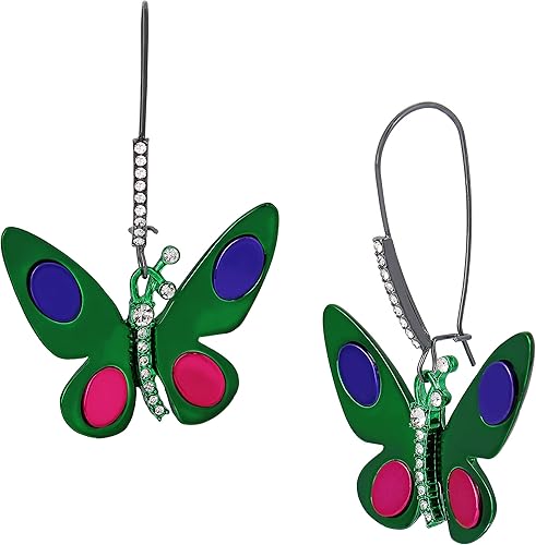 Betsey Johnson Pendientes colgantes de mariposa