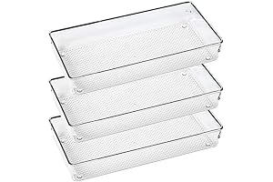 3-Pack Clear Drawer Organizer for Refrigerators
