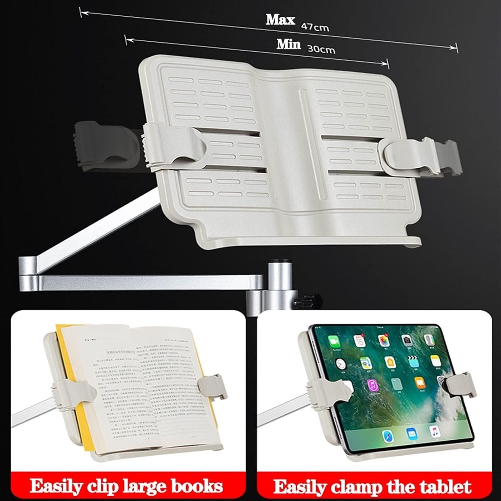 Generico Mensola da Lettura da Terra per la Lettura, Supporto per spartiti e leggio da Terra, Supporto da Terra per Laptop con Ruote, Supporto per Tablet da Terra Regolabile per la Lettura a Mani li