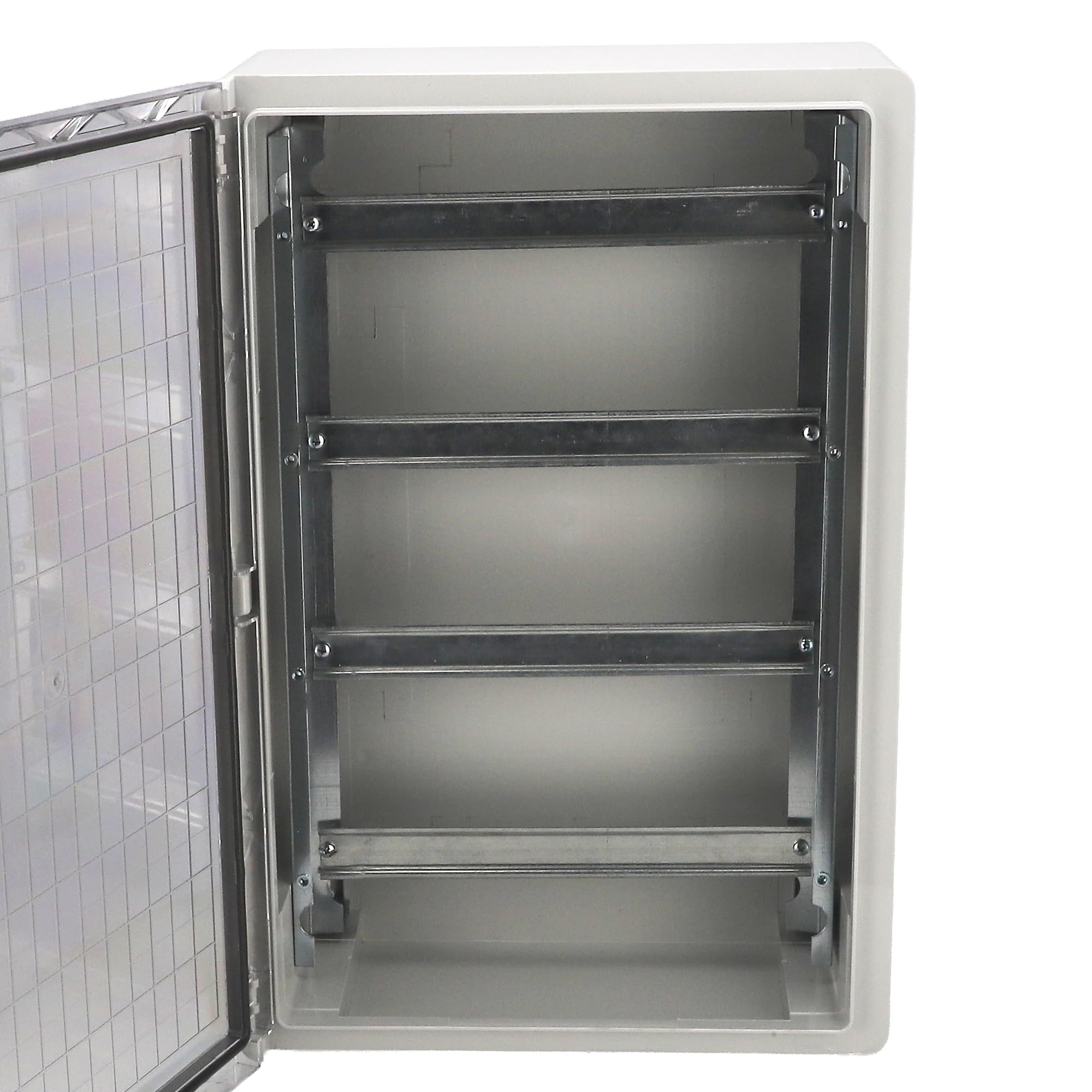 EDO Verteilerkasten Aufputz ABS 4-Reihig für 68 Module 400x600x200 mm IP65 | Sicherungskasten mit DIN-Schiene, Transparente PC-Tür, IK10, Grau - Stromkasten für Elektroinstallationen, Verteilerkasten