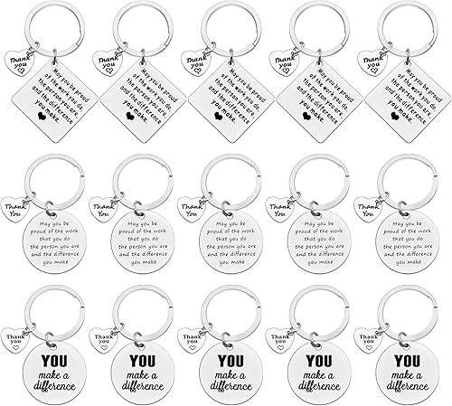 Xiahuyu 15 piezas de regalos de agradecimiento, llavero de agradecimiento para empleados, empleados, compañeros de trabajo, regalos de