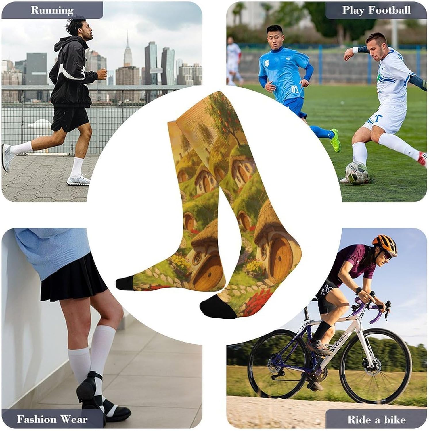 Hobbiton Crew Socks Calf Socks Athletic Crew Sock