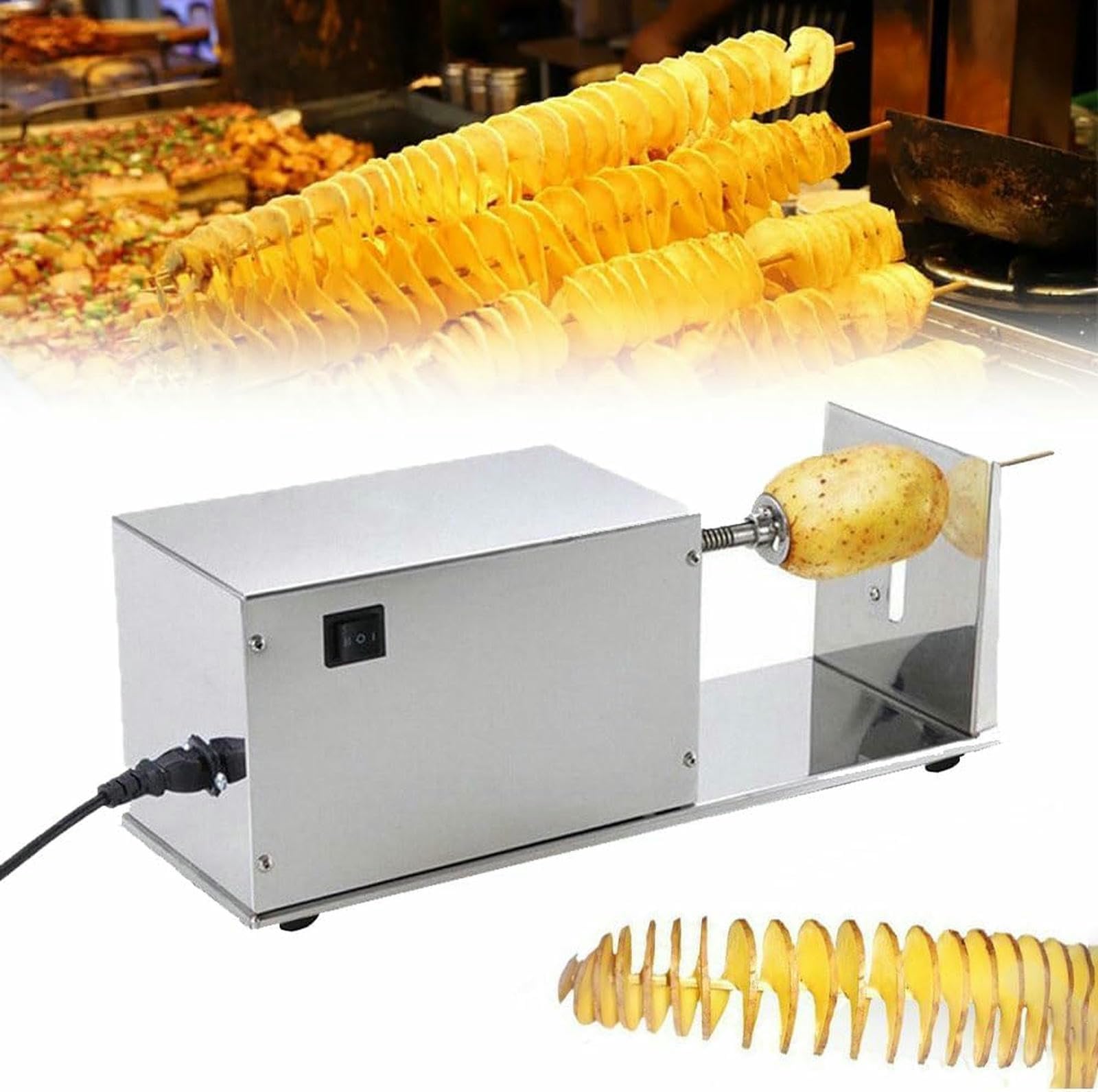 Trancheuse électrique tornado en acier inoxydable pour légumes