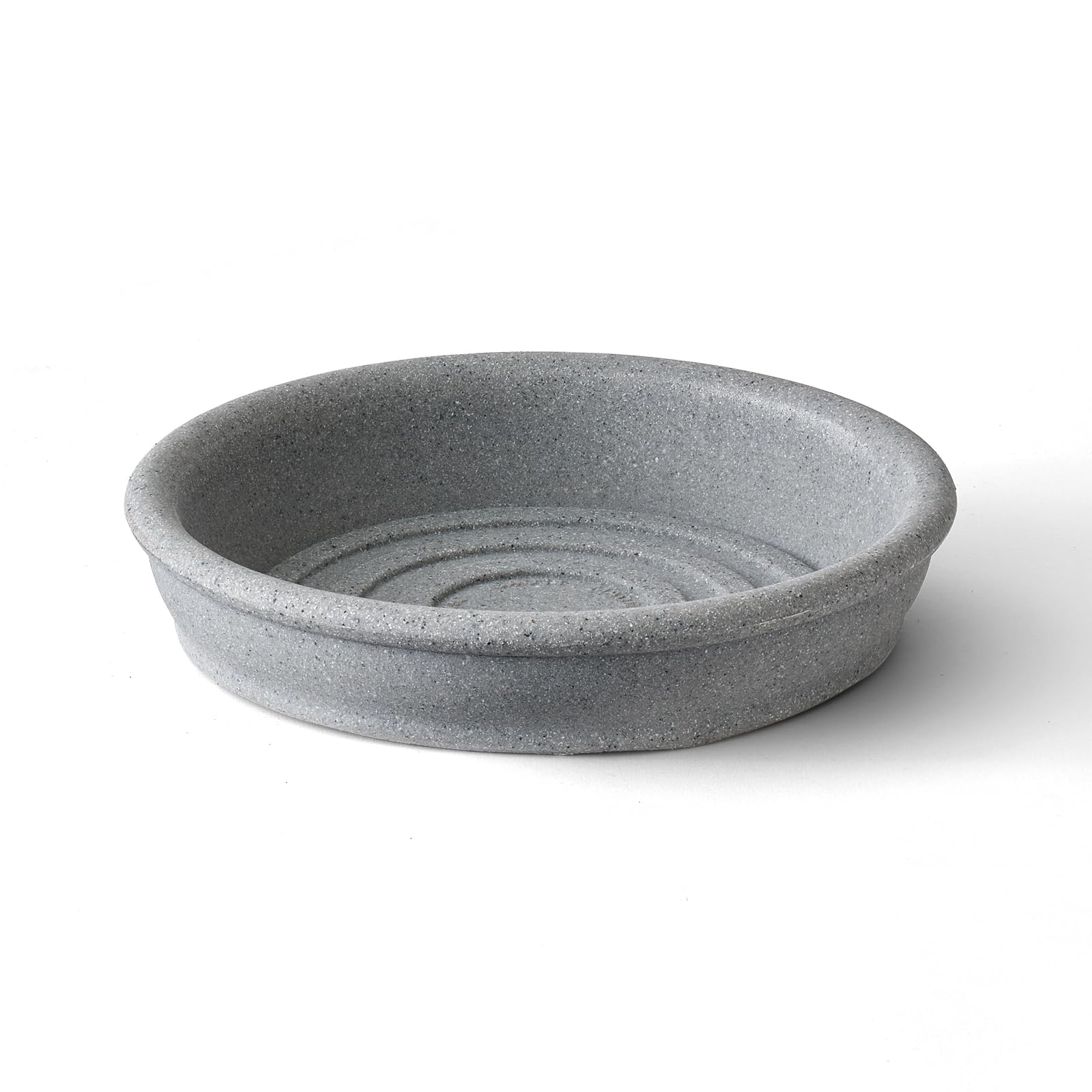 ARBORA 11 Inch Round Plant Saucer – Stone Blend Concrete Gray Finish, Heavy Duty Indoor and Outdoor Plant Pot Tray for Planters with 8 Inch Base or