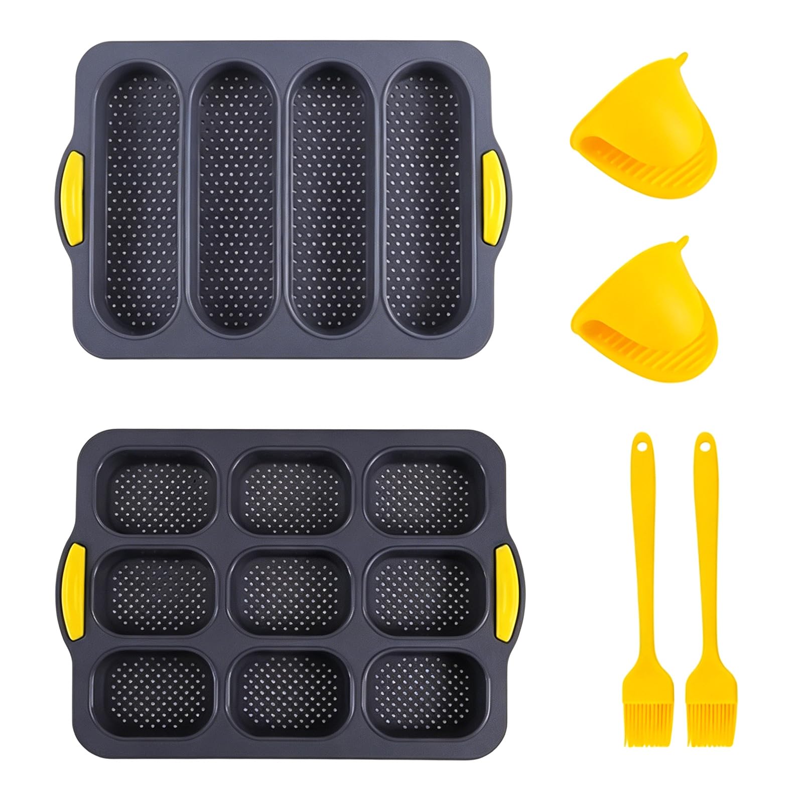 Mekalero Premium Silicone Loafs Bread Baking Pan Set with Nonstick Finishes Bread for Easy Releases and Cleaning Equipment