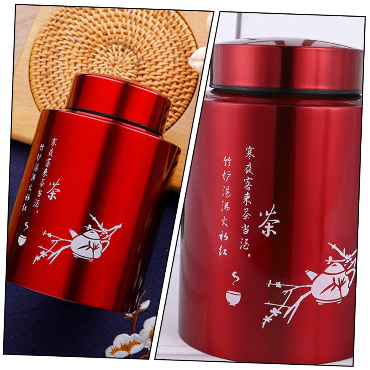 1pc Stainless Steel Tea Food Containers Bulk Vases Candle Containers Tea Storage Container Tea Tin Jar Tea Tin Canister Chinese Style Tea Canister Tea Jar Festival Tea Can