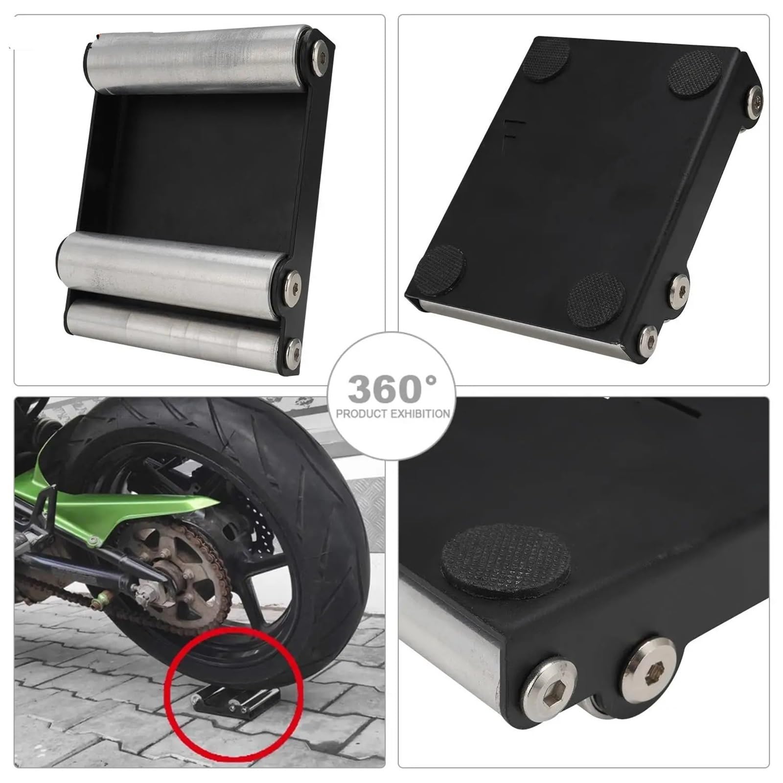 podpórka motocyklowa Zaciski do opon motocyklowych z łańcuchem i rolkami, pasujące do modeli K&TM i Kawasaki, B202207141346. Narzędzie do zaciskania opon motocyklowych.