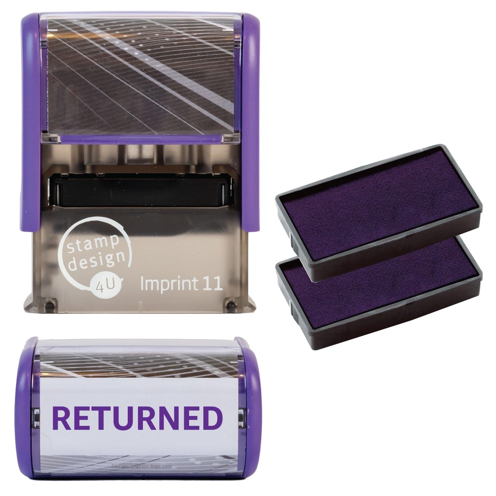 Returned Self Inking Rubber Stamp for Stamping Your Returned Documents - Violet Returned Stamp with 2 Extra Inkpad