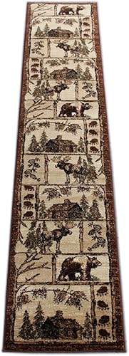Miniatura 6 de Masada Rugs, Bear Cabin - Alfombra de alce (2 pies 4 pulgadas x 10 pies 9 pulgadas) largo corredor.